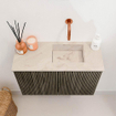 Mondiaz JOYA-DLUX 60cm meuble de toilette - couleur Shadow - Vasque FAYE position Droite Sans trou de robinet couleur Frappe. SW1422676