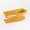 MONDIAZ RIVA Ensemble de meuble salle de bain - 100x50x5.8cm - 0 tiroirs - Ocre mat - 0 trous de robinet - lavabo à droite - solid surface ocre SW703413