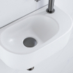 Fugaflow Efficiente Pietra Ensemble lave-mains - 40x21.5x12cm - droite - lisse - demi-ronde - 1 trou de robinet - céramique - robinet lave-mains gunmetal - bouchon de vidage - siphon abaissé - blanc mat SW1442362