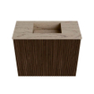 Mondiaz JOYA-DLUX 50cm meuble de salle de bains - couleur Walnut - Vasque FAYE position Milieu Sans trou de robinet couleur Arena. SW1424332