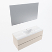 Mondiaz VICA ensemble de meuble de salle de bain - 120cm - meuble sous-vasque lin - 2 tiroirs - lavabo denia milieu - 1 trou de robinet - couleur Blanc Brillant - miroir LED - version XL 60cm haut SW1091959