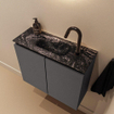 MONDIAZ TURE-DLUX 60cm toiletmeubel Dark Grey. EDEN wastafel Lava positie midden. Met 1 kraangat. SW1103762