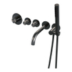 BRAUER Gunmetal Edition Badkraan Inbouw - douchegarnituur - 20cm uitloop - inclusief inbouwdeel - 3 gladde knoppen - inclusief inbouwdeel - handdouche staaf 1 stand - PVD - geborsteld gunmetal SW715876