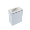 MONDIAZ TURE-DLUX Meuble WC 40 cm Clay. EDEN lavabo Ostra position gauche. Sans trou de robinet. SW1104777