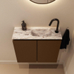 MONDIAZ TURE-DLUX Meuble toilette - 60cm - Rust - EDEN - vasque Glace - position droite - 1 trou de robinet SW1103497
