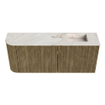 Mondiaz JOYA-DLUX 101.6cm toiletmeubel - ronding links kleur Dusk - Wastafel FAYE positie Rechts Zonder kraangat kleur Frappe. SW1423095