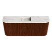 Mondiaz JOYA-DLUX Meuble de toilette 103.2cm - arrondis gauche et droite couleur Ruby - Vasque FAYE position Milieu 1 trou de robinet couleur Ostra. SW1423827