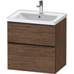 Duravit D-neo Meuble sous vasque 63.4x45.2x62.5cm 2 tiroirs Noyer (foncé) mat SW641106