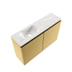 MONDIAZ TURE-DLUX Meuble de toilettes 80 cm Oro. EDEN lavabo Ostra position gauche. Sans trou de robinet. SW1104956
