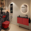 MONDIAZ TURE-DLUX Meuble de toilettes 80 cm Fire. EDEN lavabo Lava position droite. Avec 1 trou de robinet. SW1103809