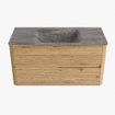 Mondiaz CIRO-DLUX Badkamermeubelset - 100x45x50cm - Solid surface wastafel Oza - 1 wasbak Midden - 1 kraangat - 2 lades - Oak SW1531109