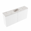 MONDIAZ TURE-DLUX Meuble toilette - 100cm - Talc - EDEN - vasque Glace - position centrale - sans trou de robinet SW1103110