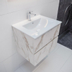 Mondiaz VICA ensemble de meuble de salle de bain - 60cm - meuble sous-vasque carrara - 2 tiroirs - lavabo denia milieu - 1 trou de robinet - version XL 60cm haut SW1090312