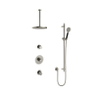 Hotbath Cobber IBS20 Ensemble de douche de tête encastré - bras de plafond 30 cm - douche de tête ronde 30 cm - douchette 3 jets - barre de douche - nickel brossé SW440662