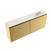 MONDIAZ TURE-DLUX Meuble toilette - 120cm - Oro - EDEN - vasque Ostra - position droite - 1 trou de robinet SW1104992