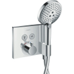 Hansgrohe ShowerSelect Afbouwdeel voor inbouwkraan - thermostatisch - omstel - 2 douchefuncties - Porter wandhouder - Fixfit muuraansluitbocht - chroom 0451554