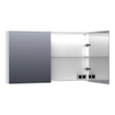 BRAUER Impress Deluxe armoire de toilette - 120x70x15cm - éclairage interne et externe - 2 portes miroir double face - brillant blanc SW242135