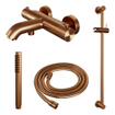 BRAUER Stripe Mitigeur thermostatique douche bain - SET 01 - apparent - barre coulissante - douchette à main - flexible de douche - cuivre brossé PVD SW1434891