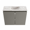 MONDIAZ TURE-DLUX Meuble de toilettes 60 cm Smoke. Lavabo EDEN Glace position milieu. Sans trou de robinet. SW1103540