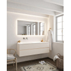 Mondiaz VICA Meuble Linen avec 2 tiroirs 150x50x45cm vasque lavabo Cloud gauche sans trou de robinet SW411026