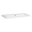 BRAUER Solar Medium lavabo 100x46x5cm - 1 lavabo - 0 trous de robinet - marbre minéral - blanc satiné SW10291