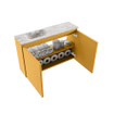 MONDIAZ TURE-DLUX Meuble toilette - 80cm - Ocher - EDEN - vasque Glace - position gauche - sans trou de robinet SW1103371