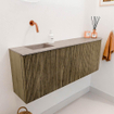 Mondiaz JOYA-DLUX Meuble de toilette 111,6cm - arrondi droit couleur Dusk - Vasque FAYE position Gauche Sans trou de robinet couleur Saba SW1426094