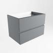 Mondiaz VICA wastafelonderkast - 70x45x50cm - 2 lades - uitsparing midden - softclose - Plata SW1016458