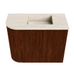 Mondiaz JOYA-DLUX 51.6cm toiletmeubel - ronding links kleur Ruby - Wastafel FAYE positie Rechts Zonder kraangat kleur Meli. SW1425375