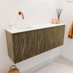 Mondiaz JOYA 100cm toiletmeubel - kleur Dusk - Wastafel FAYE positie Links Zonder kraangat kleur Talc. SW1421580