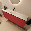 MONDIAZ TURE-DLUX Meuble toilette - 120cm - Fire - EDEN - vasque Ostra - position centrale - sans trou de robinet SW1104822