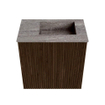 Mondiaz JOYA-DLUX 40cm toiletmeubel - kleur Walnut - Wastafel FAYE positie Rechts 1 kraangat kleur Oza. SW1424555