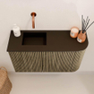 Mondiaz JOYA 71.6cm toiletmeubel - ronding rechts kleur Dusk - Wastafel FAYE positie Links Zonder kraangat kleur Urban. SW1421685