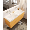 Mondiaz VICA ensemble de meuble de salle de bain - 120cm - meuble sous-vasque ocre 4 tiroirs - lavabo nuage double - sans trou de robinet version XL 60cm de haut SW1089714