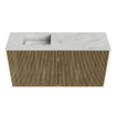 Mondiaz JOYA-DLUX Meuble de salle de bains 80cm - couleur Dusk - Vasque FAYE position Gauche 1 trou de robinet couleur Opalo. SW1423308