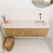 Mondiaz JOYA-DLUX Meuble de toilette 111,6cm - arrondi gauche couleur Chêne - Vasque FAYE position Droite Sans trou de robinet couleur Meli SW1423970
