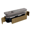 MONDIAZ THOR-DLUX Meuble de salle de bains - 190cm - arrondi gauche + droite - couleur Dusk - 2 tiroirs et 2 portes - Vasque suspendue CLOUD Gauche sans trou de robinet - couleur Oza SW1466800