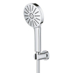 GROHE Precision Feel Robinet de baignoire thermostatique - 31.3cm - Vitalio Joy Ensemble de bain - douchette à main ronde - 3 jets - avec support - chrome SW1565458