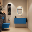 MONDIAZ TURE-DLUX Meuble de toilettes 100cm Jeans. EDEN lavabo Lava position centrale. Avec 1 trou de robinet. SW1103843