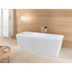 Villeroy & Boch Squaro Edge 12 kunststof bad quaryl rechthoekig vrijstaand 180x80x45cm - incl. paneel en afvoer /overloopcombinatie wit 0942250