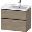 Duravit D-neo Meuble sous vasque 78.4x45.2x62.5cm 2 tiroirs Chêne (terra) mat SW640873