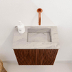 Mondiaz JOYA-DLUX Meuble de toilette 40cm - couleur Ruby - Lavabo FAYE position Droite Sans trou de robinet couleur Glace. SW1423519