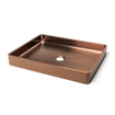 Qisani Vanity Lavabo à poser 52x41x7cm sans trou de robinet avec bonde de vidage copper SECOND CHOIX OUT8170