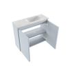 MONDIAZ TURE-DLUX Meuble de toilettes 60cm Clay. Lavabo EDEN Opalo position droite. Sans trou de robinet. SW1104277