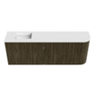 Mondiaz JOYA 111.6cm toiletmeubel - ronding rechts kleur Shadow - Wastafel FAYE positie Links 1 kraangat kleur Talc. SW1421457