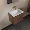 Mondiaz AIVY Ensemble de meuble - 60x45x50cm - 0 trous de robinet - 1 vasque Urban Solid surface - Centre - 2 tiroirs - sans miroir - Melamine Mocha SW892190