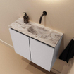 MONDIAZ TURE-DLUX Meuble toilette - 60cm - Cale - EDEN - vasque Glace - position droite - sans trou de robinet SW1103244