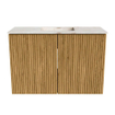 Mondiaz JOYA-DLUX 60cm toiletmeubel - kleur Oak - Wastafel FAYE positie Midden 1 kraangat kleur Frappe. SW1421867