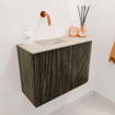 Mondiaz JOYA-DLUX Meuble de toilette 61,6cm - arrondi droit couleur Shadow - Vasque FAYE position Gauche Sans trou de robinet couleur Frappe. SW1422751
