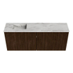 Mondiaz JOYA-DLUX 100cm toiletmeubel - kleur Walnut - Wastafel FAYE positie Links 1 kraangat kleur Glace. SW1422393